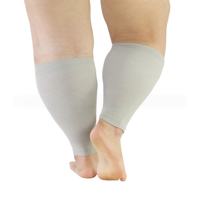 Plus Size Solid Color Calf Compression Sleeves - Grey - 5XL - image 5