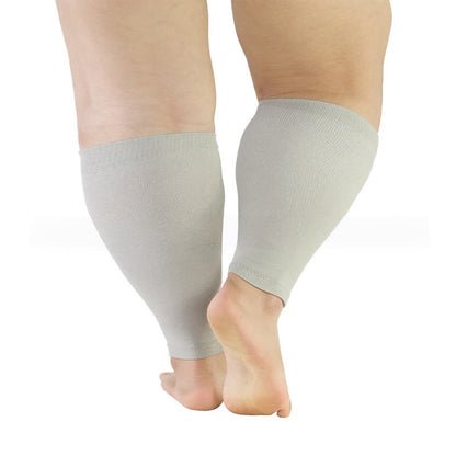 Plus Size Solid Color Calf Compression Sleeves - Grey - 5XL - image 5