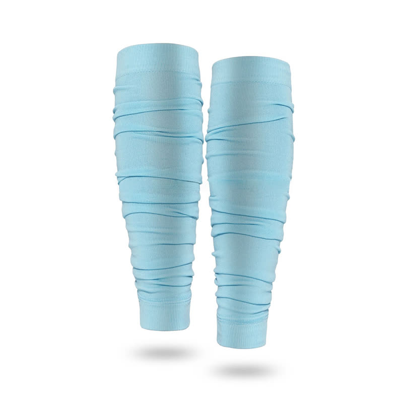 Outdoor Ruched Compression Calf Sleeves - Sky Blue - One Size - image 16