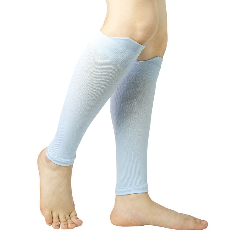 Knitted Breathable Compression Calf Sleeves - Light Blue - XL - image 21