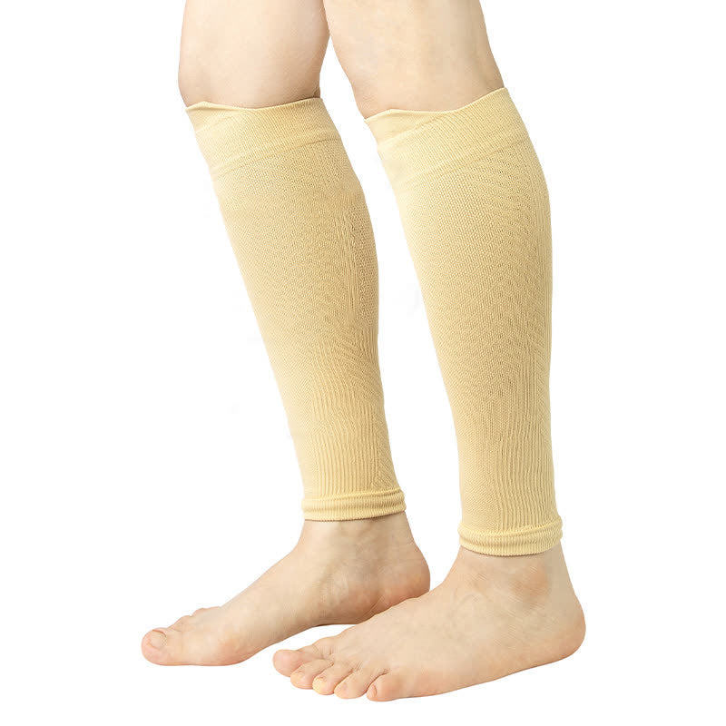 Knitted Breathable Compression Calf Sleeves - Nude - XL - image 8