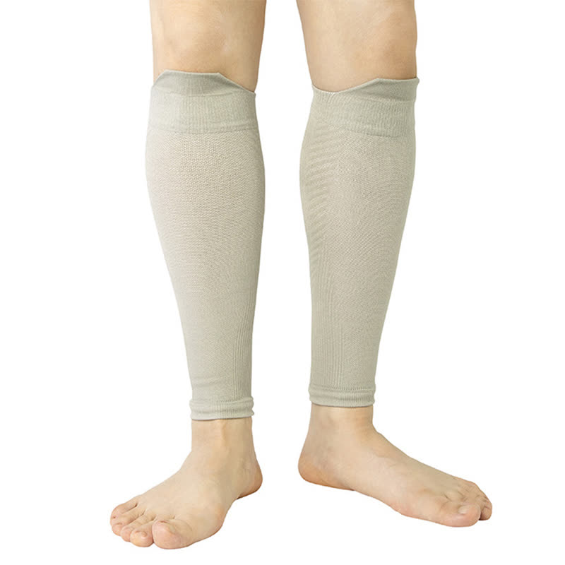 Knitted Breathable Compression Calf Sleeves - Grey - XL - image 16