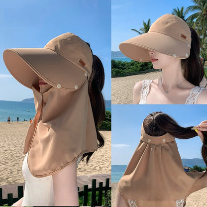 Outdoor Visor Sun Hat with Detachable Neck Flap - image 4