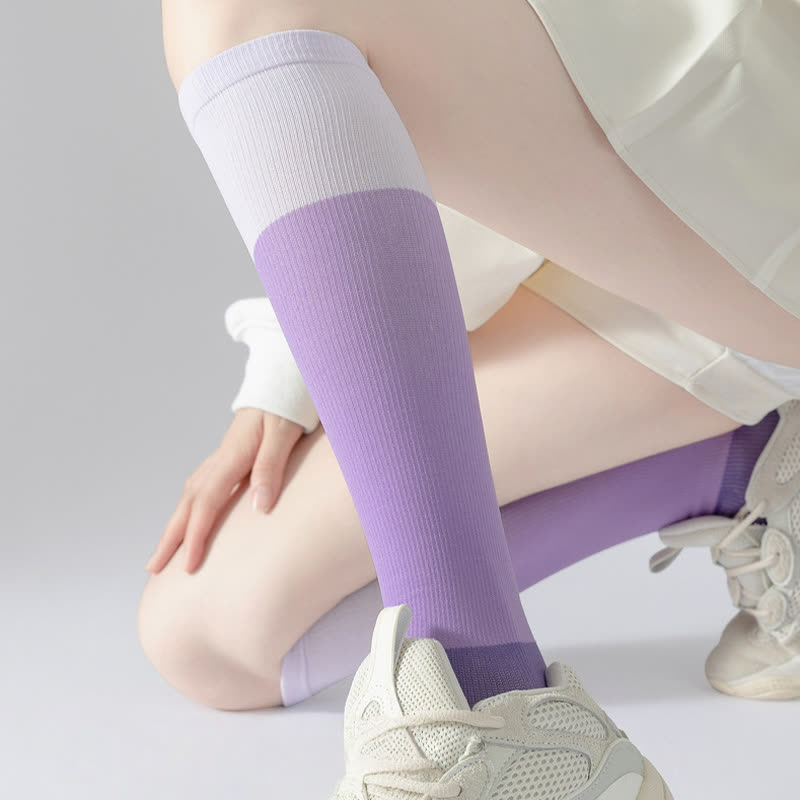 Gradient Colorblock Sports Compression Socks(4 Pairs) - image 5