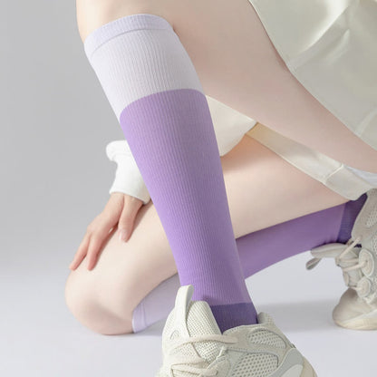 Gradient Colorblock Sports Compression Socks(4 Pairs) - image 5