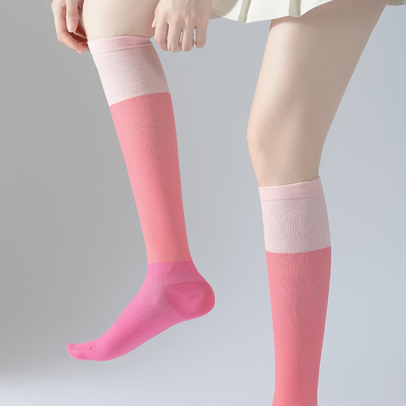 Gradient Colorblock Sports Compression Socks(4 Pairs) - image 9