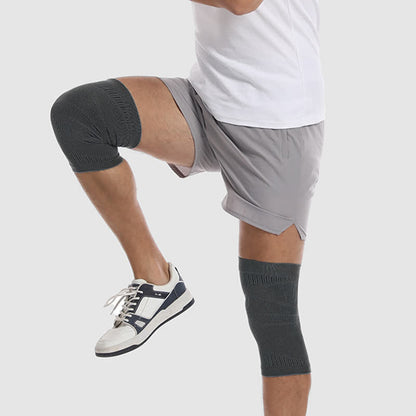 Knitted Breathable High Elastic Sports Knee Sleeves - Grey - XL - image 9