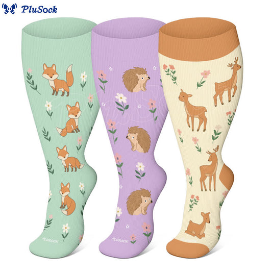 Plus Size Animal Floral Compression Socks - image 0