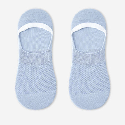 Silicone Non-slip Heel Mesh Cotton No-show Socks(7 Pairs)