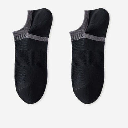 Striped Pure Cotton Non-slip Heel No Show Socks(6 Pairs)