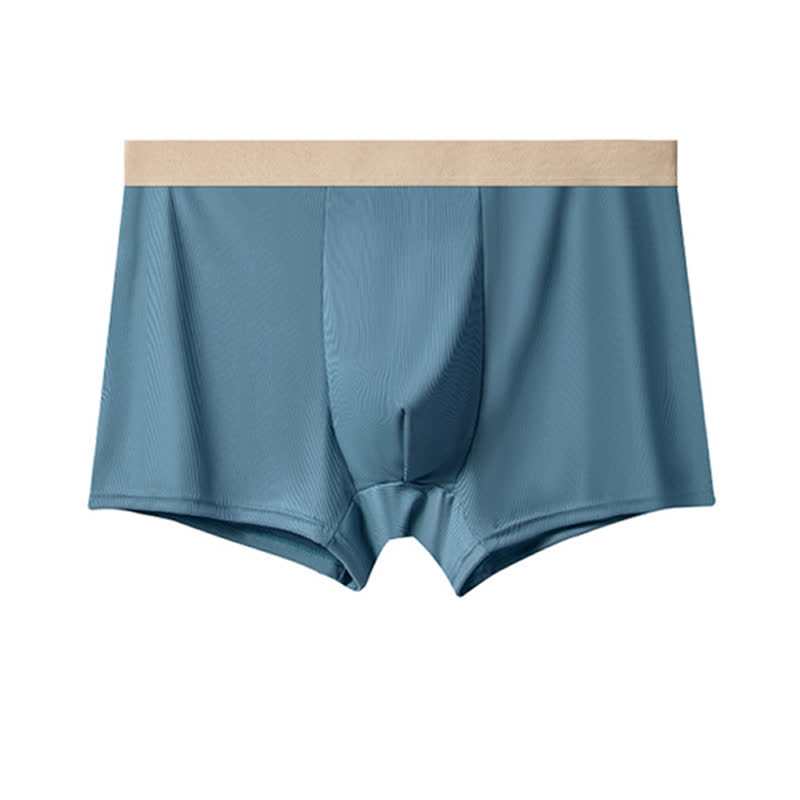 Men's High-waisted Ice Silk Boxer Briefs(3 Packs) - Blue - 10XL - image 5