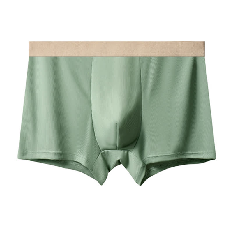 Men's High-waisted Ice Silk Boxer Briefs(3 Packs) - Green - 10XL - image 4