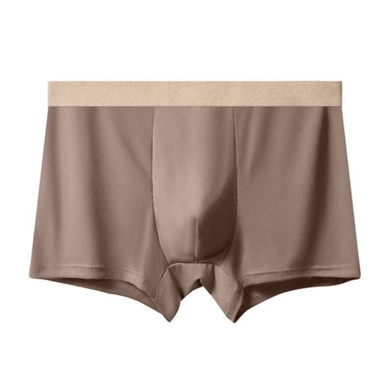 Men's High-waisted Ice Silk Boxer Briefs(3 Packs) - Coffee - 10XL - image 0