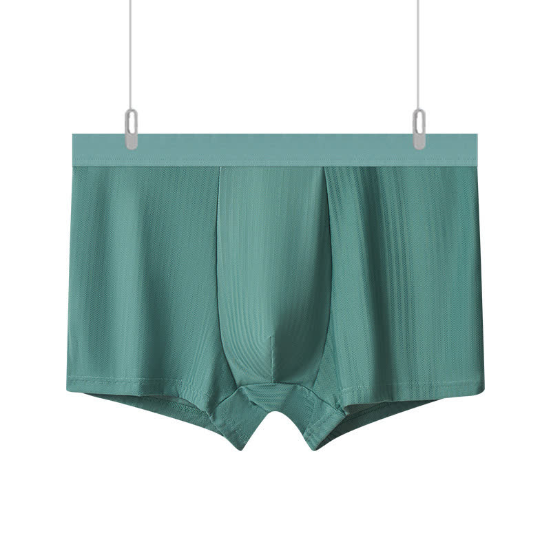 High Elastic Men's High-waisted Boxer Briefs(3 Packs) - Green - 10XL - image 5