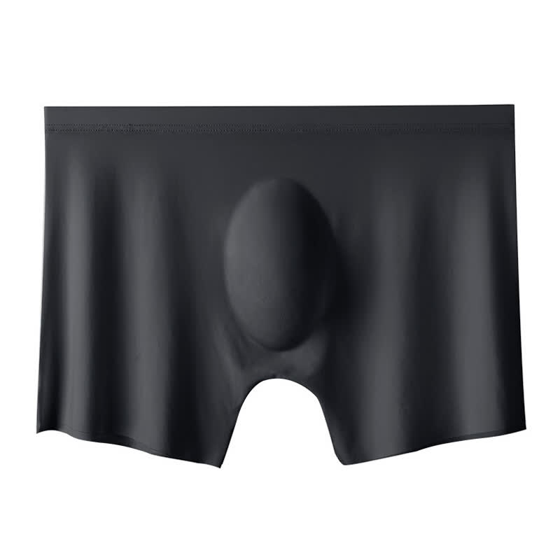 Breathable High Elastic Men's Ice Silk Boxer Briefs(3 Packs) - Black - 4XL - image 0