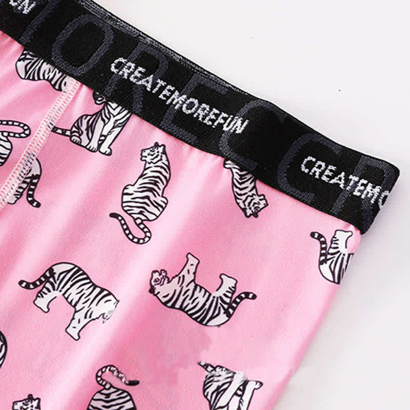 Tiger Print Men's Breathable Boxer Briefs(4 Packs) - image 4