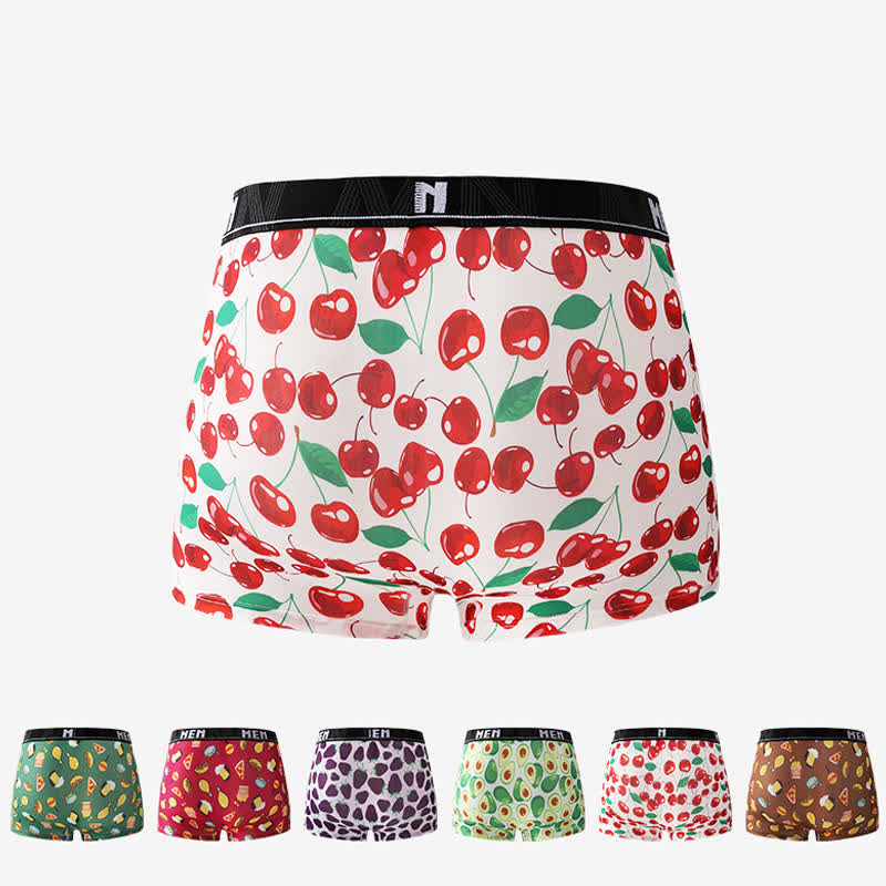 Food Fruit Print Men's Breathable Boxer Briefs(3 Packs) - image 1