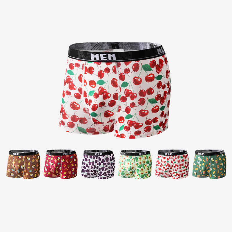 Food Fruit Print Men's Breathable Boxer Briefs(3 Packs) - image 0