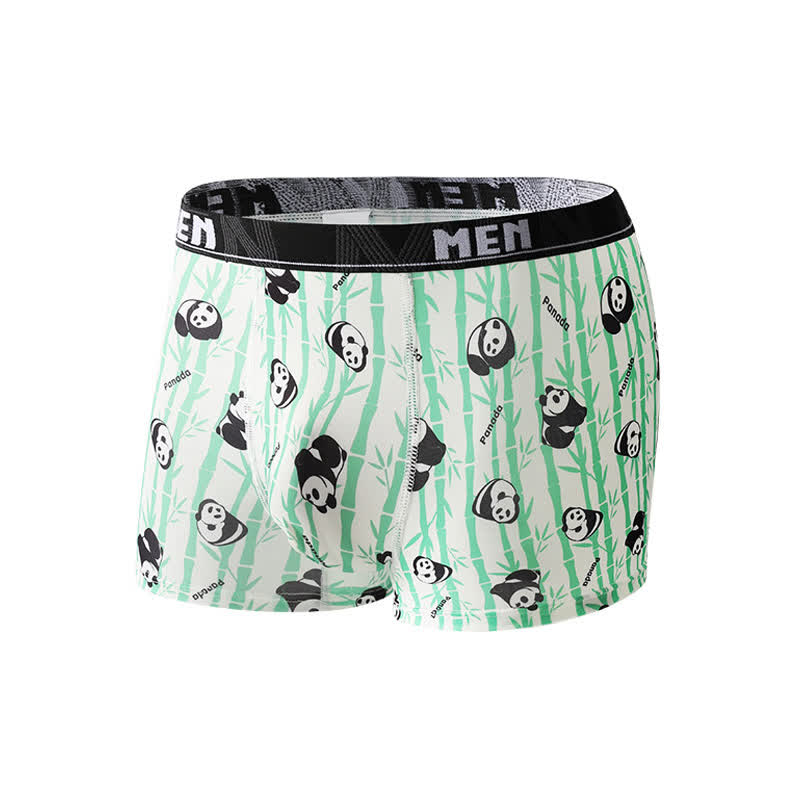 Animal Gesture Print Men's Breathable Boxer Briefs(3 Packs) - Green - 2XL - image 7