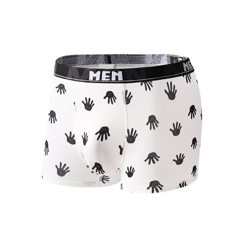 Animal Gesture Print Men's Breathable Boxer Briefs(3 Packs) - White - 2XL - image 9