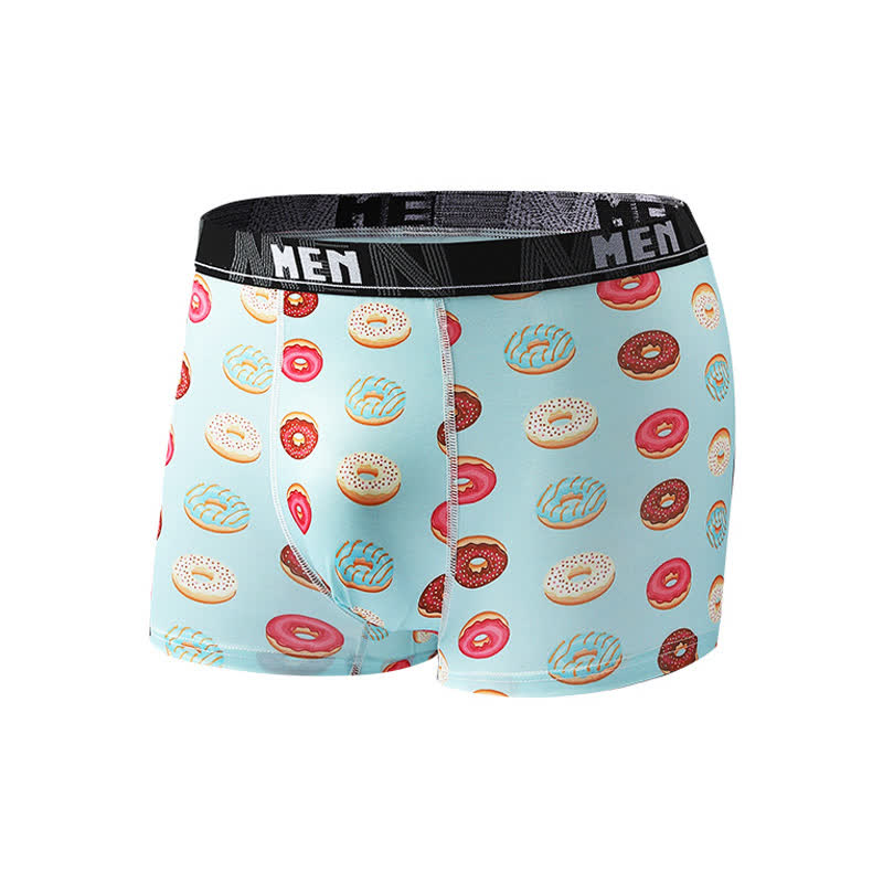 Food Snacks Print Men's Breathable Boxer Briefs(5 Packs) - Green - 2XL - image 8