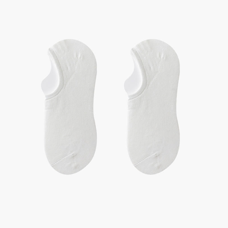 Solid Color Stretch No Show Socks(8 Pairs) - White - EU42-48(US8.5-13) - image 5