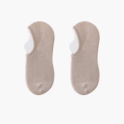 Solid Color Stretch No Show Socks(8 Pairs) - Khaki - EU42-48(US8.5-13) - image 6