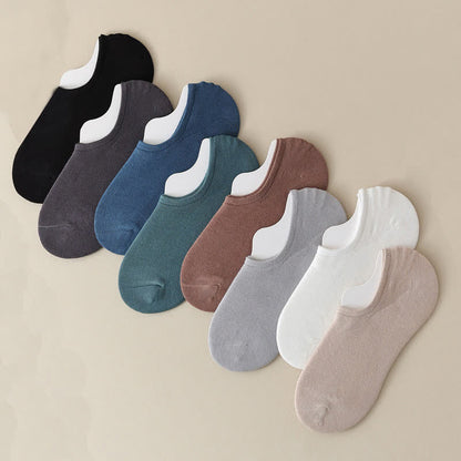 Solid Color Stretch No Show Socks(8 Pairs) - Multicolor - EU42-48(US8.5-13) - image 1