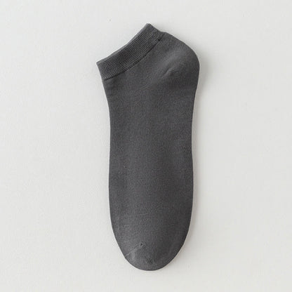 Solid Color Stretch Cotton Ankle Socks(8 Pairs) - Dark Grey - EU42-48(US8.5-13) - image 17