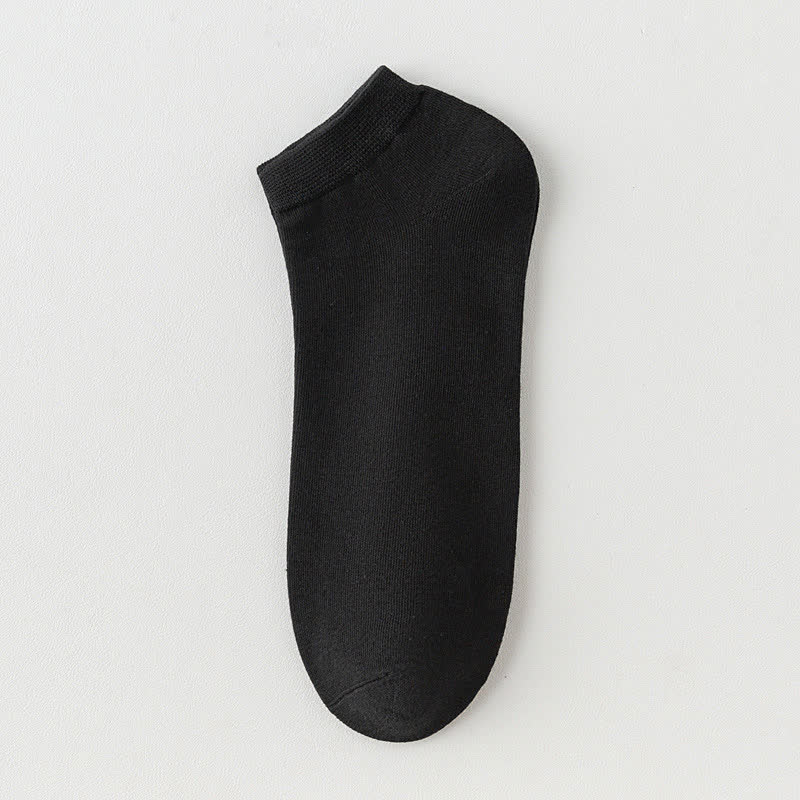 Solid Color Stretch Cotton Ankle Socks(8 Pairs) - Black - EU42-48(US8.5-13) - image 18