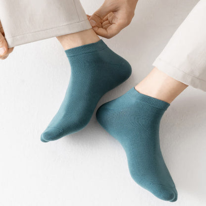 Solid Color Stretch Cotton Ankle Socks(8 Pairs) - image 14
