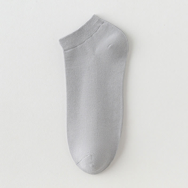 Solid Color Stretch Cotton Ankle Socks(8 Pairs) - Grey - EU42-48(US8.5-13) - image 11