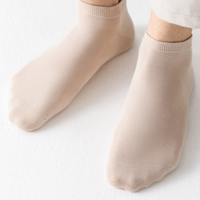 Solid Color Stretch Cotton Ankle Socks(8 Pairs) - image 8