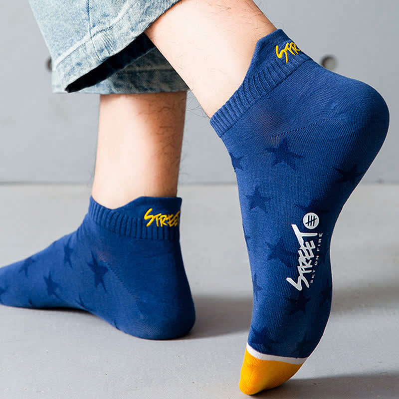 Star Print Breathable Cotton Ankle Socks(5 Pairs) - image 5