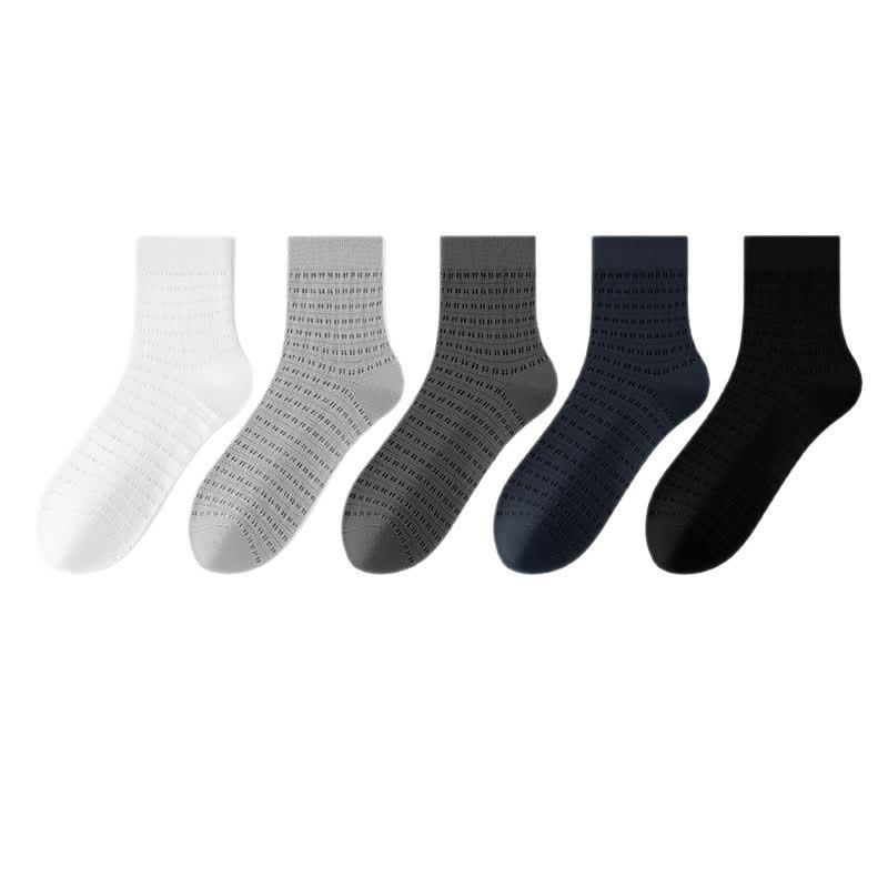 Mesh Hollow Bamboo Fiber Ankle Socks(5 Pairs) - Multicolor - EU39-44(US6-10) - image 1