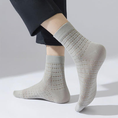 Mesh Hollow Bamboo Fiber Ankle Socks(5 Pairs)