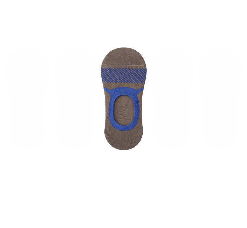 Stripe Printed Cotton No-Show Socks(5 Pairs)