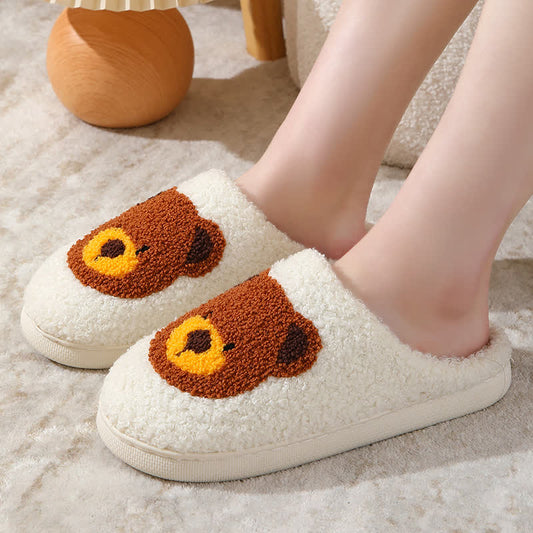 Plus Size Cartoon Bear Print Indoor Slippers - image 1