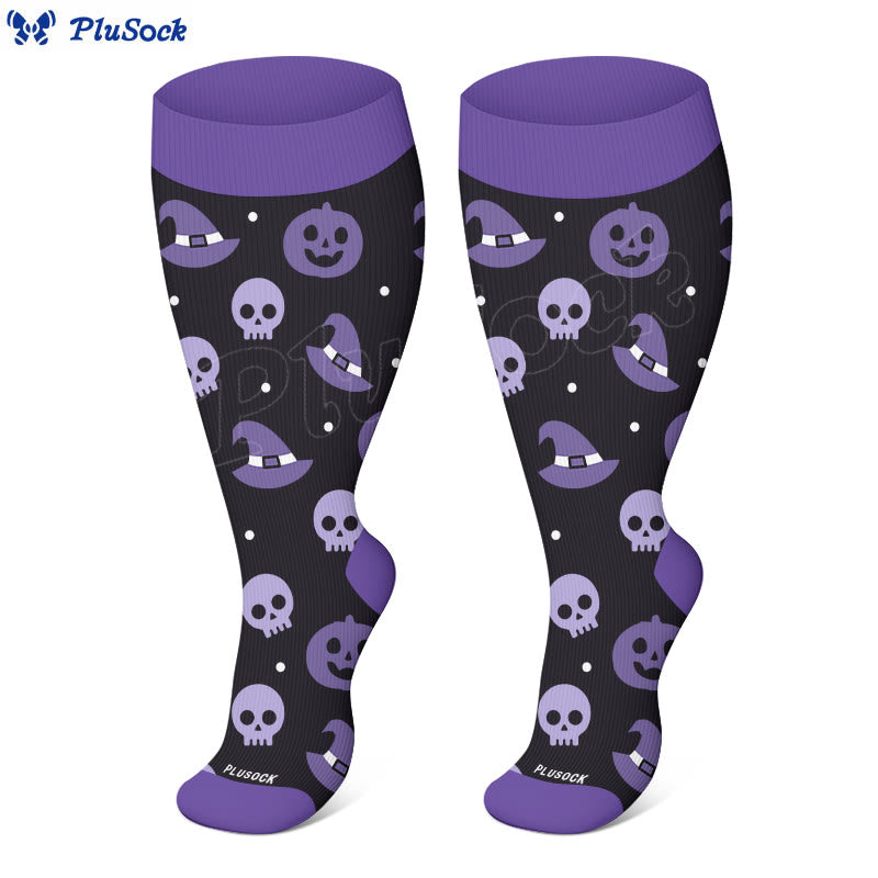 Plus Size Cute Halloween Styles Compression Socks(3 Pairs) - image 5