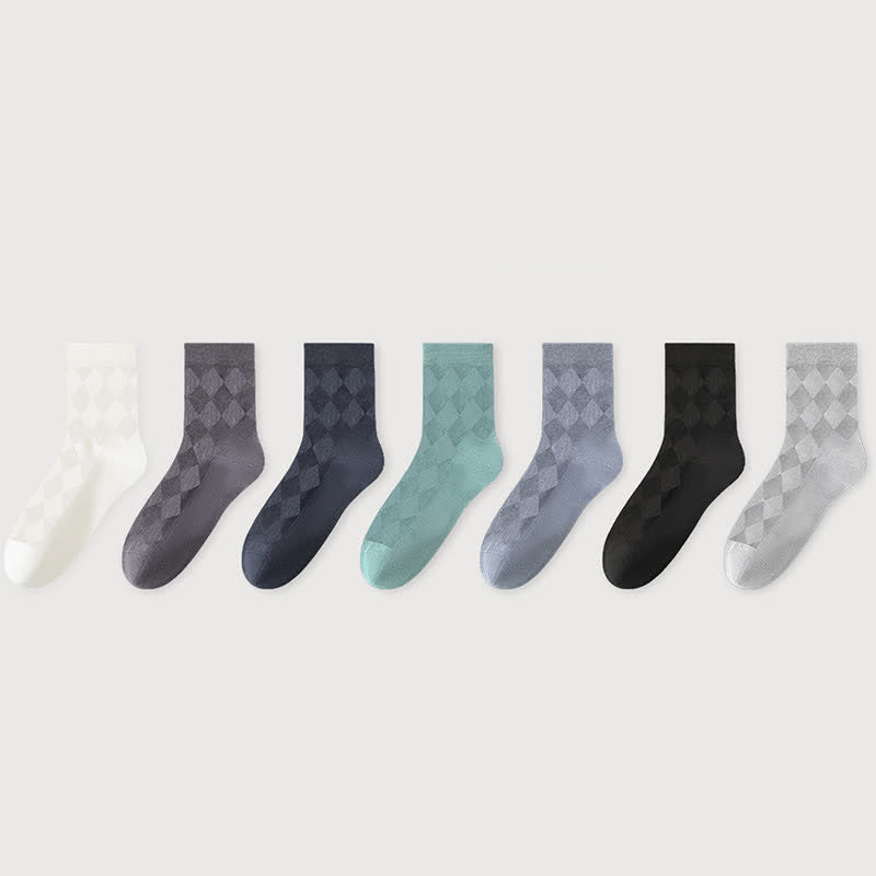 Pure Cotton Mesh Breathable Quarter Socks(7 Pairs) - Multicolor - EU40-44(US7-10) - image 1