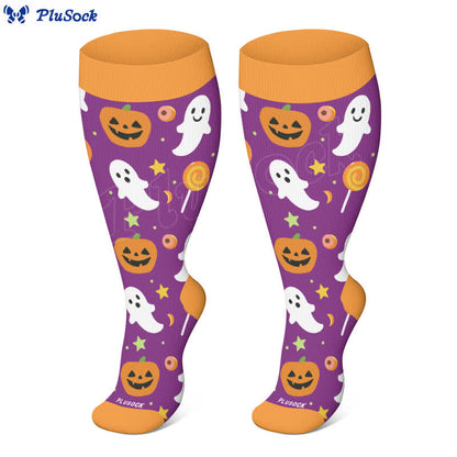 Plus Size Halloween Ghost Series Compression Socks - image 1