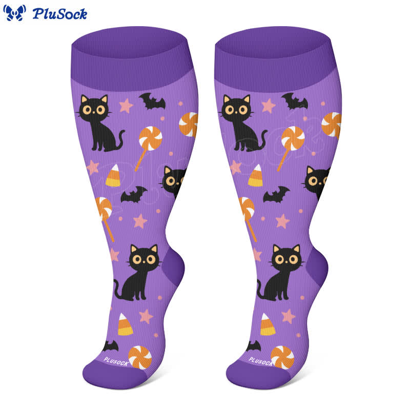 Plus Size Halloween Ghost Series Compression Socks(3 Pairs) - image 3