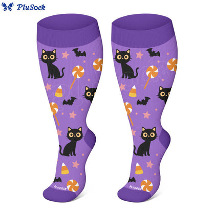 Plus Size Halloween Ghost Series Compression Socks(3 Pairs) - image 3