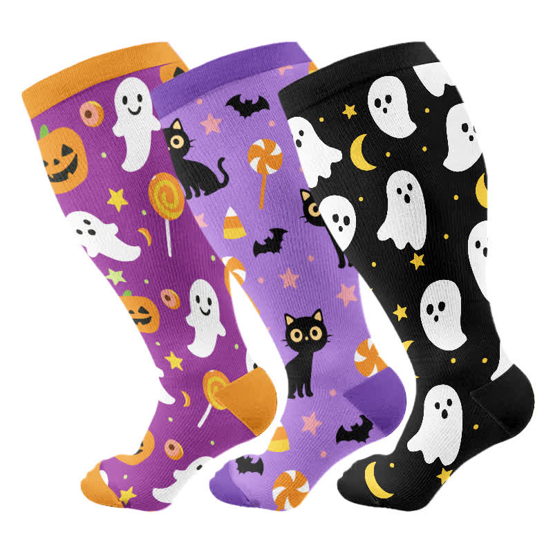 Plus Size Halloween Ghost Series Compression Socks - image 4