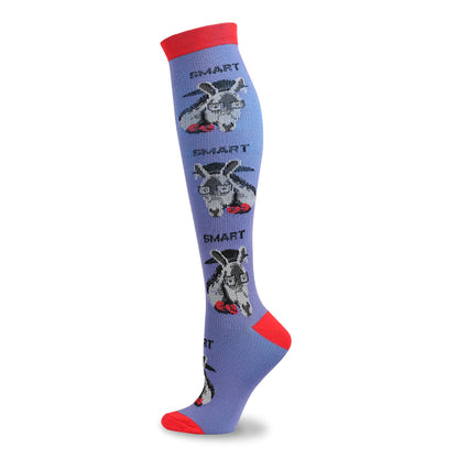 Funny Cartoon Animal Print Compression Socks(5 Pairs) - Purple - S/M - image 2