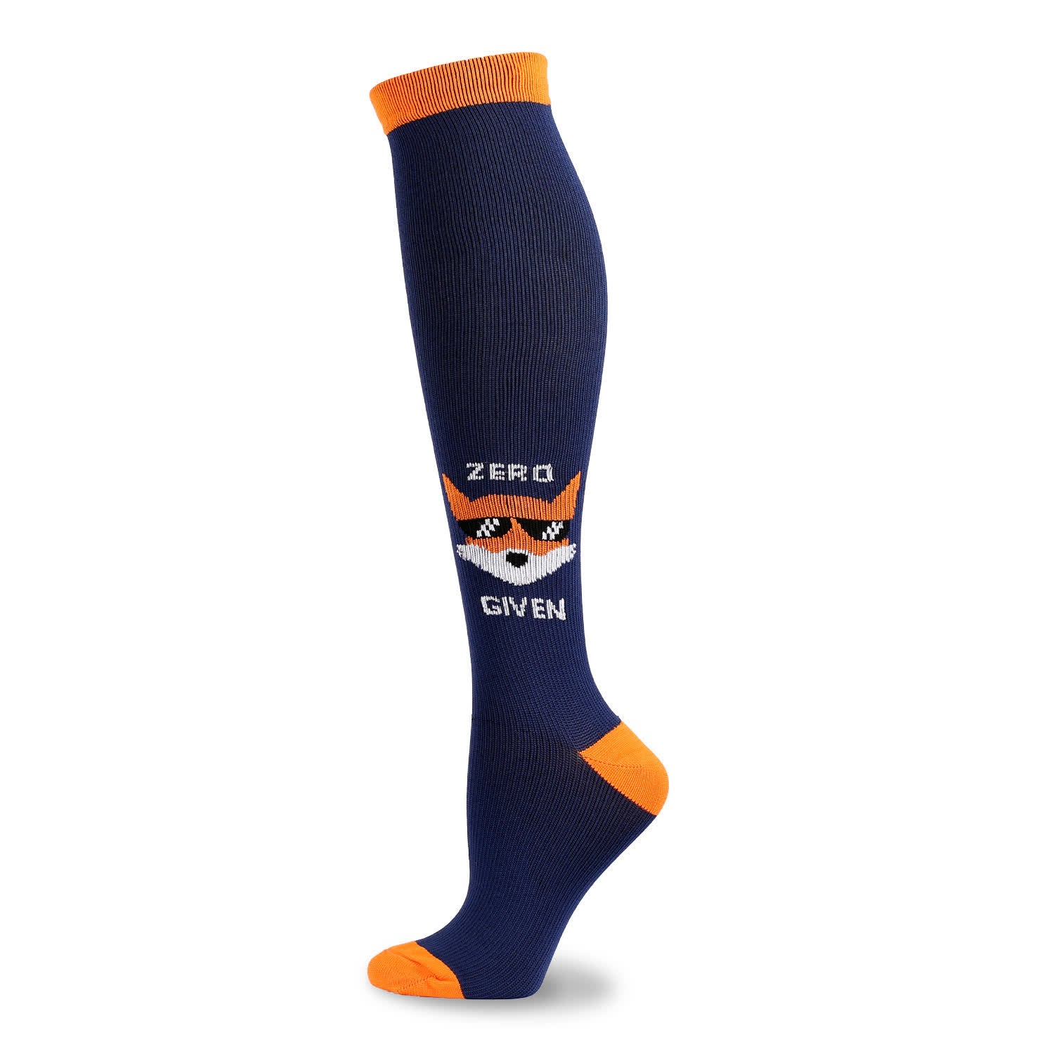 Funny Cartoon Animal Print Compression Socks(5 Pairs) - Navy Blue - S/M - image 3