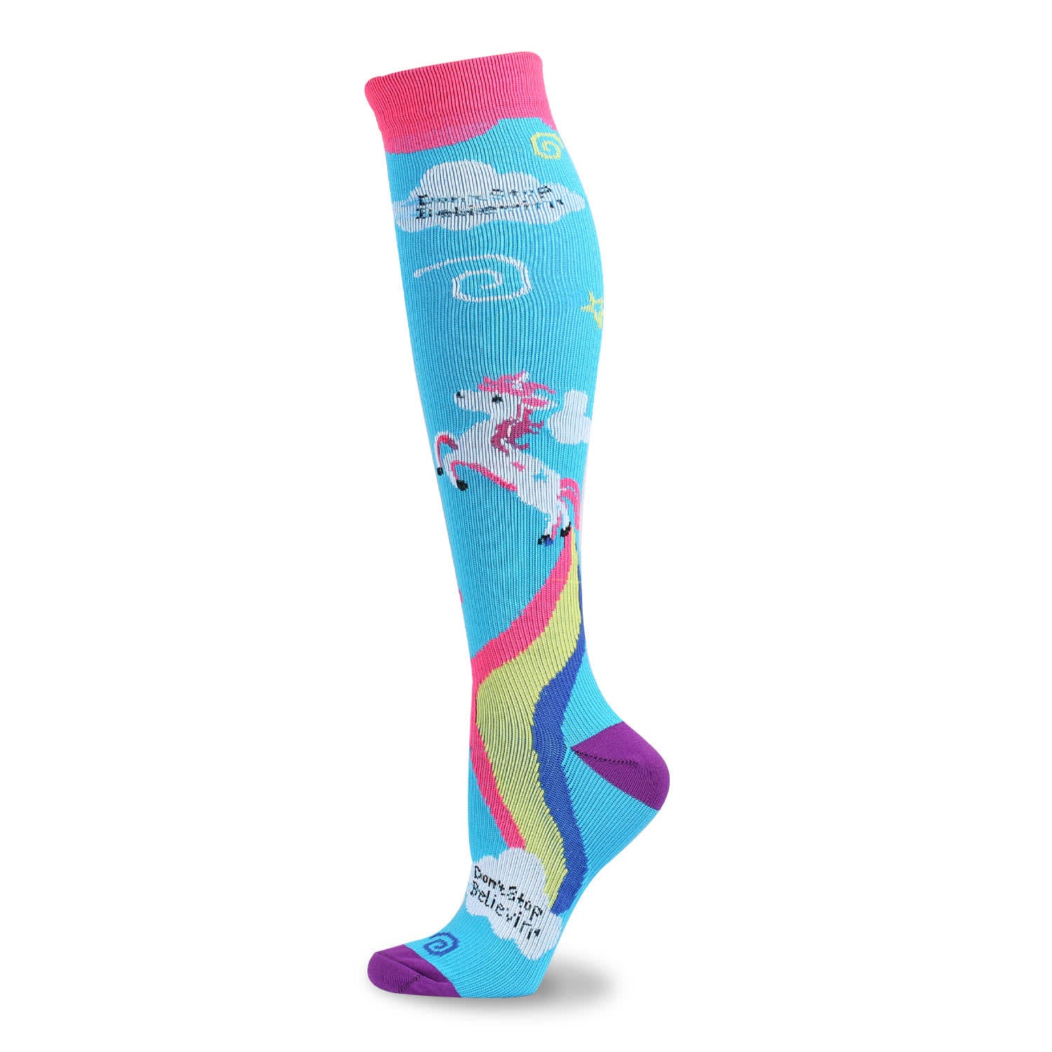 Funny Cartoon Animal Print Compression Socks(5 Pairs) - Blue - S/M - image 8