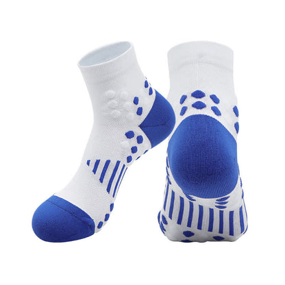 Cycling Ankle Compression Socks with Targeted Support(4 Pairs) - White&Blue - EU39-44(US6-10) - image 8