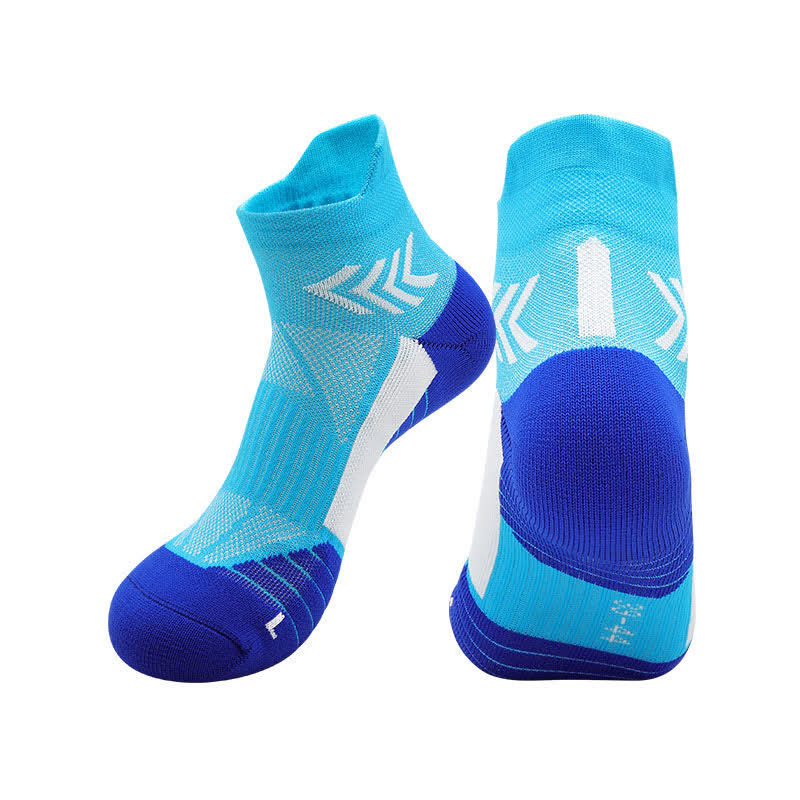 Graphics Print Running Ankle Compression Socks(4 Pairs) - Lake Blue - EU39-44(US6-10) - image 0