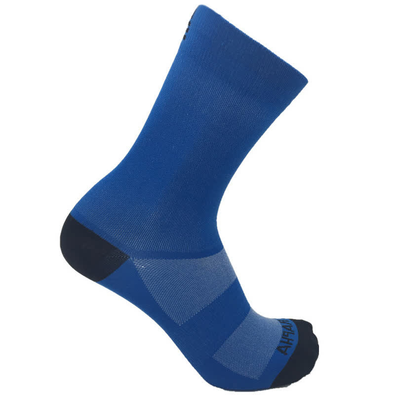 Solid Color Cycling Quarter Compression Socks(6 Pairs)
